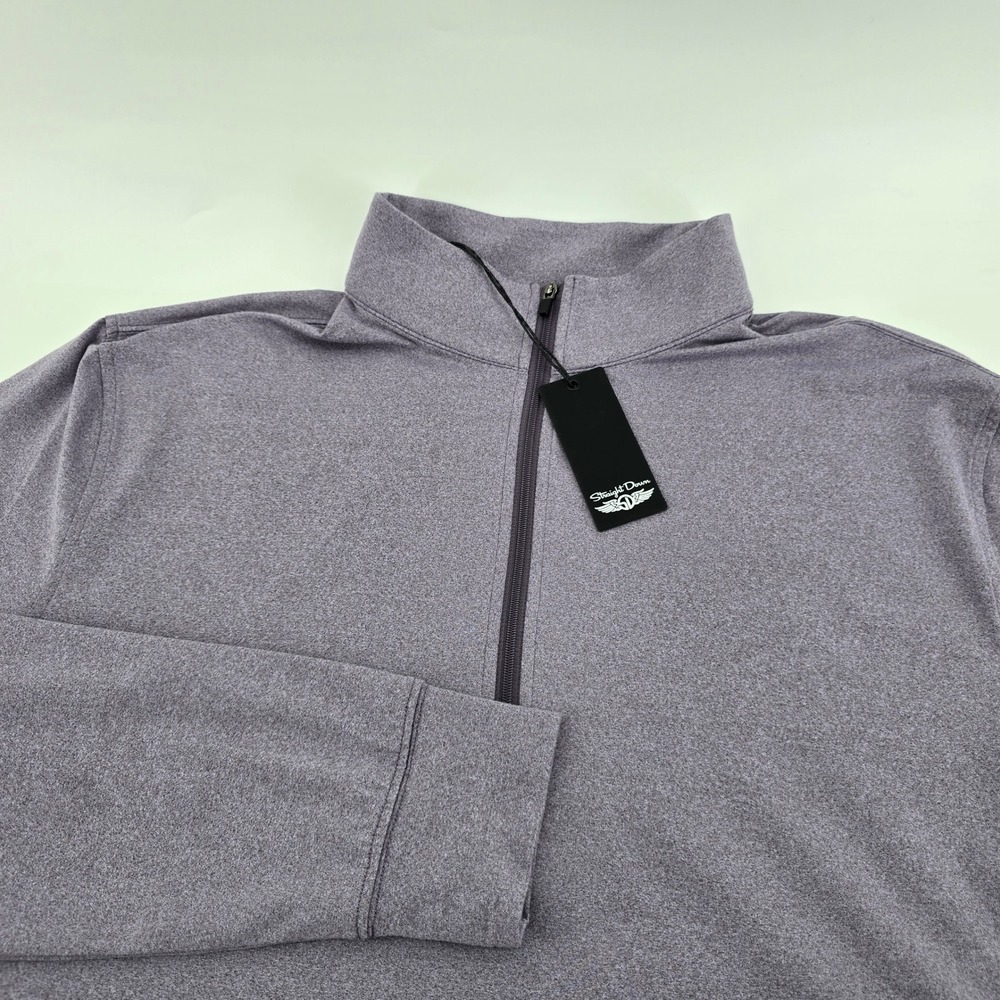Straight Down Ballard Quarter Zip Mens Performance Pullover Purple Size M NWT